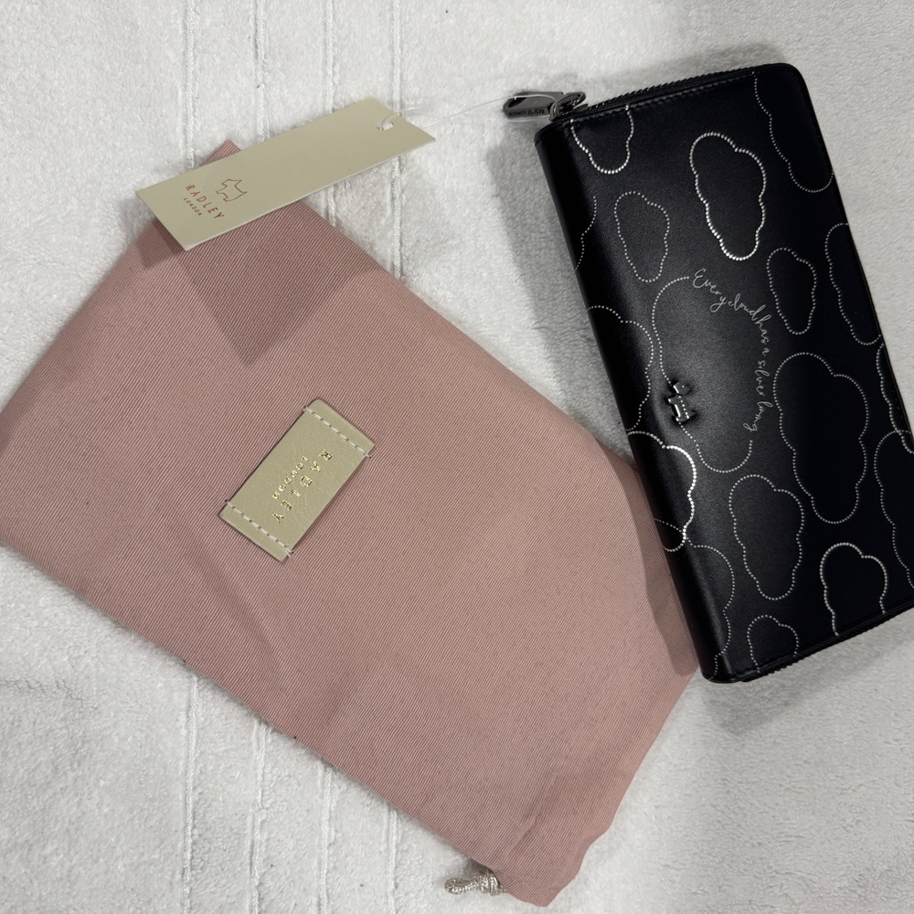 Radley Black Cloud Wallet with Pink Pouch